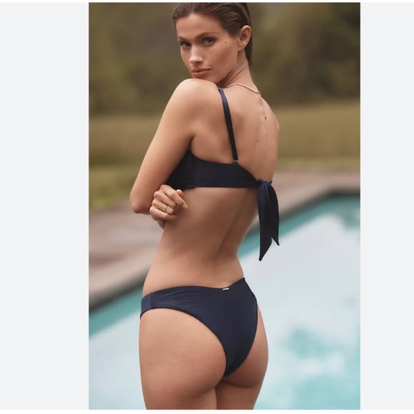 ANTHROPOLOGIE BOAMAR Navy High-Cut Bikini Bottoms Size Large - Picture 2 of 10